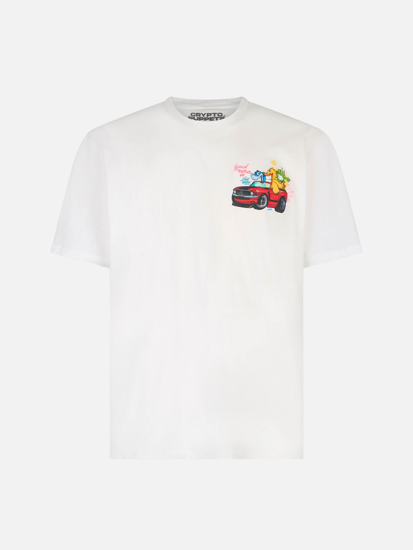 Boy cotton t-shirt with cryptopuppets crew print | CRYPTOPUPPETS SPECIAL EDITION - MC2 Saint Barth