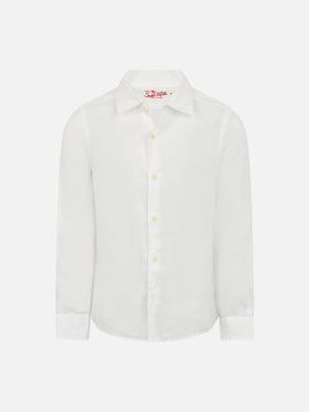 Kid white linen shirt Agnes - MC2 Saint Barth