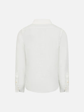 Kid white linen shirt Agnes - MC2 Saint Barth