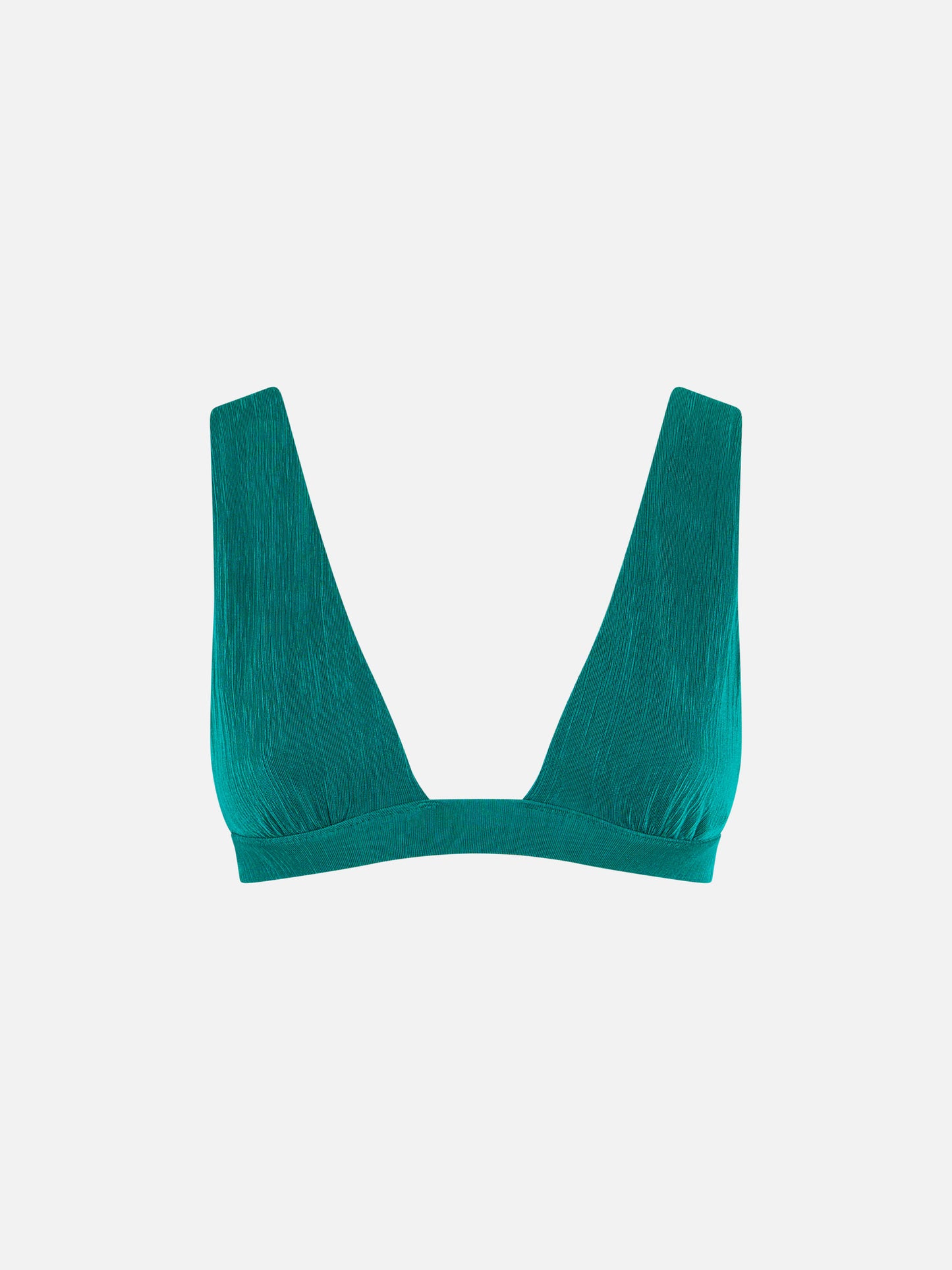 Fixed triangle top - Plissè emerald green