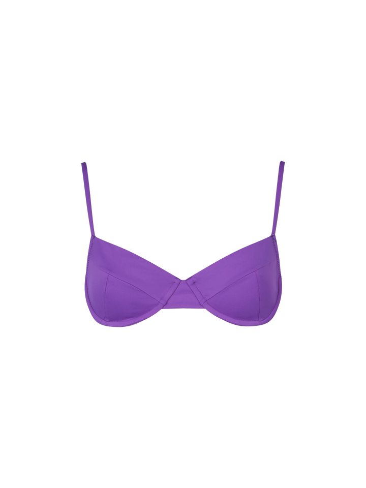 Woman violet underwired bralette swimsuit