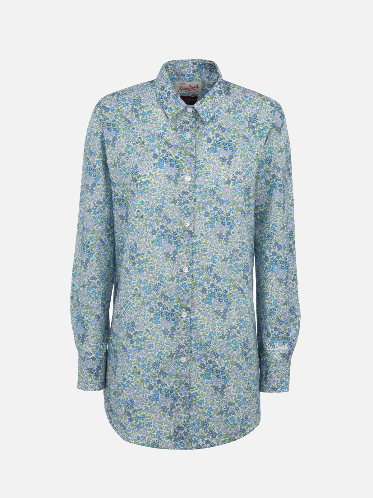 Woman cotton shirt Brigitte with Joanna Luise print | MADE WITH LIBERTY FABRIC - MC2 Saint Barth