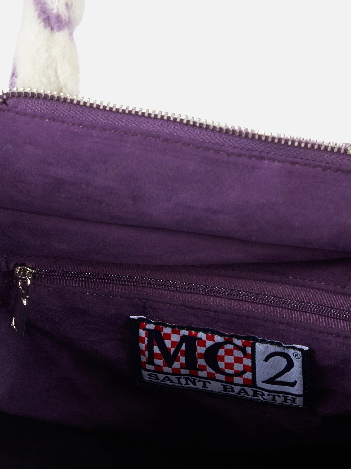 Wooly Colette fringed handbag with pied de poule pattern - MC2 Saint Barth