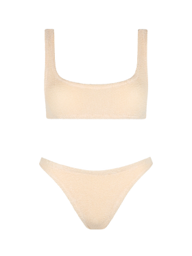 Woman beige classic crinkle bralette bikini Naima Elise - MC2 Saint Barth