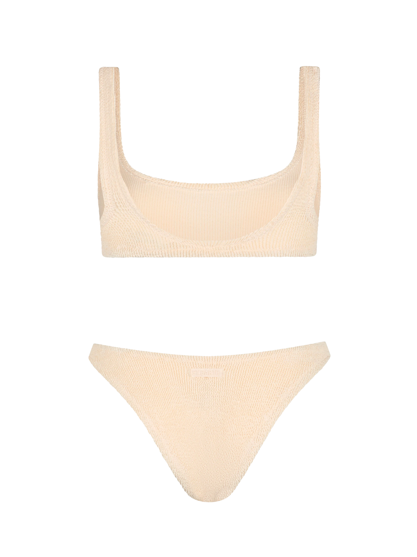 Woman beige classic crinkle bralette bikini Naima Elise - MC2 Saint Barth