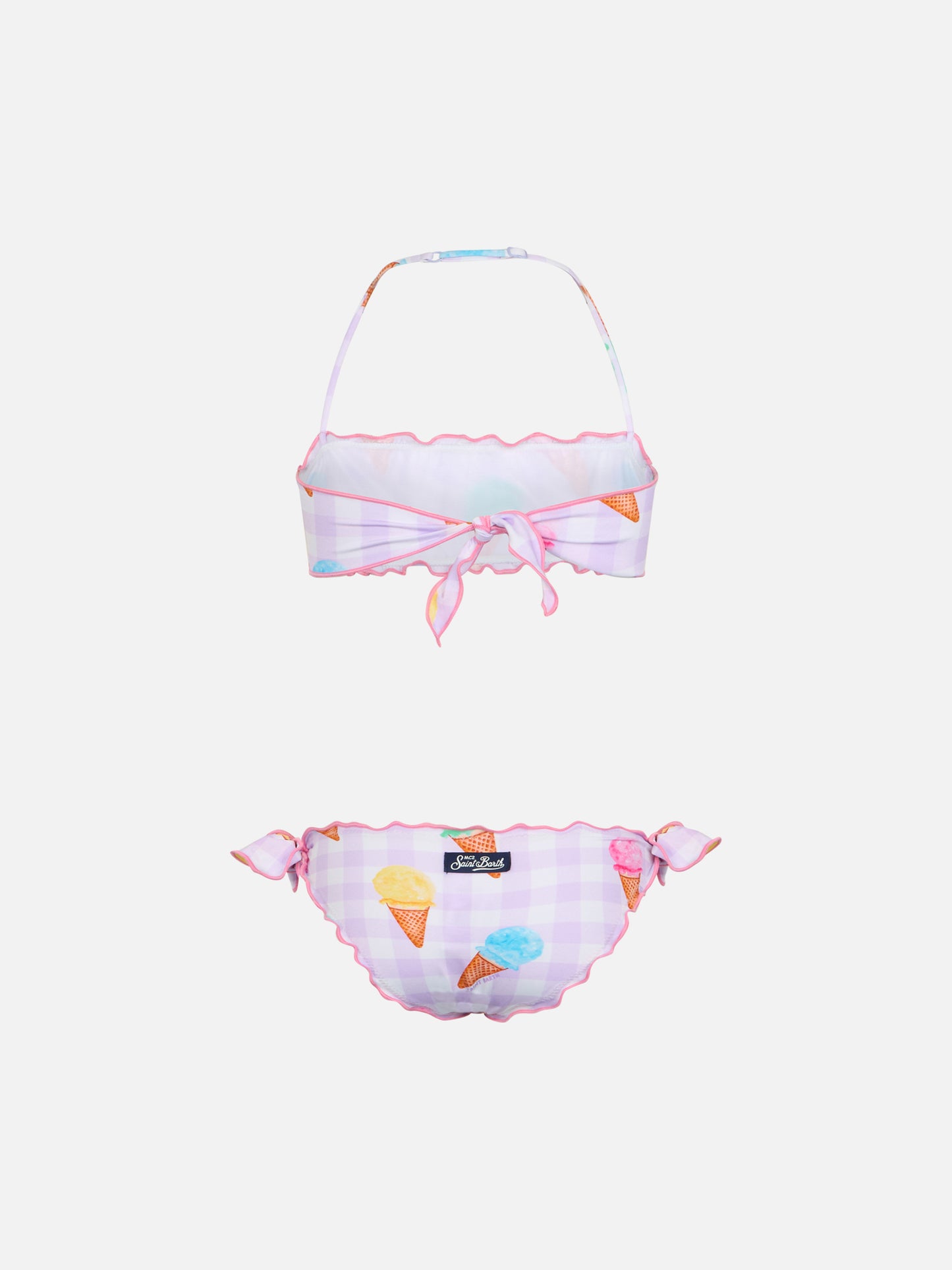 Girl classic bandeau bikini Emy with ice cream print - MC2 Saint Barth