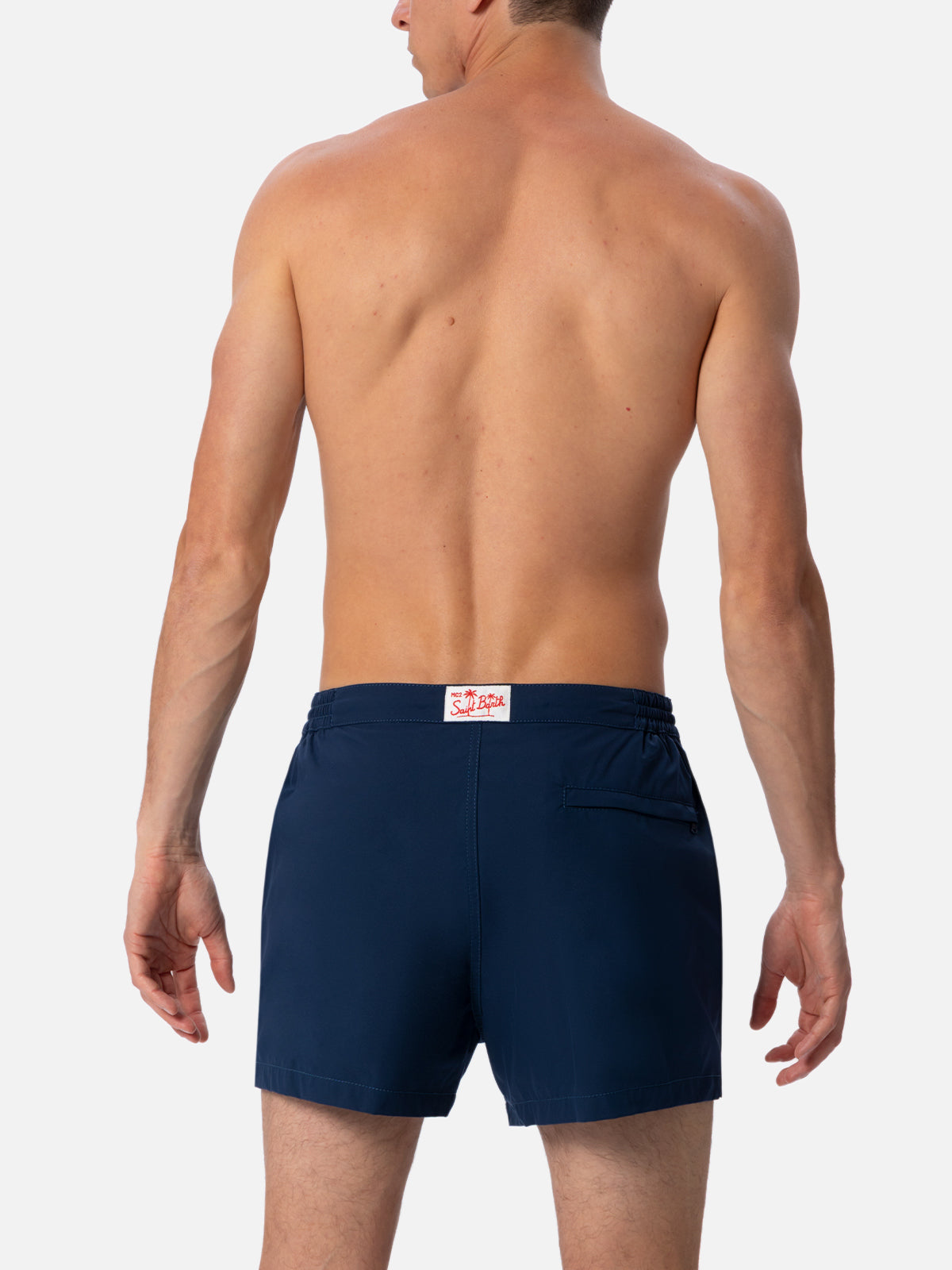 Man navy blue fitted cut swim shorts Harrys - MC2 Saint Barth