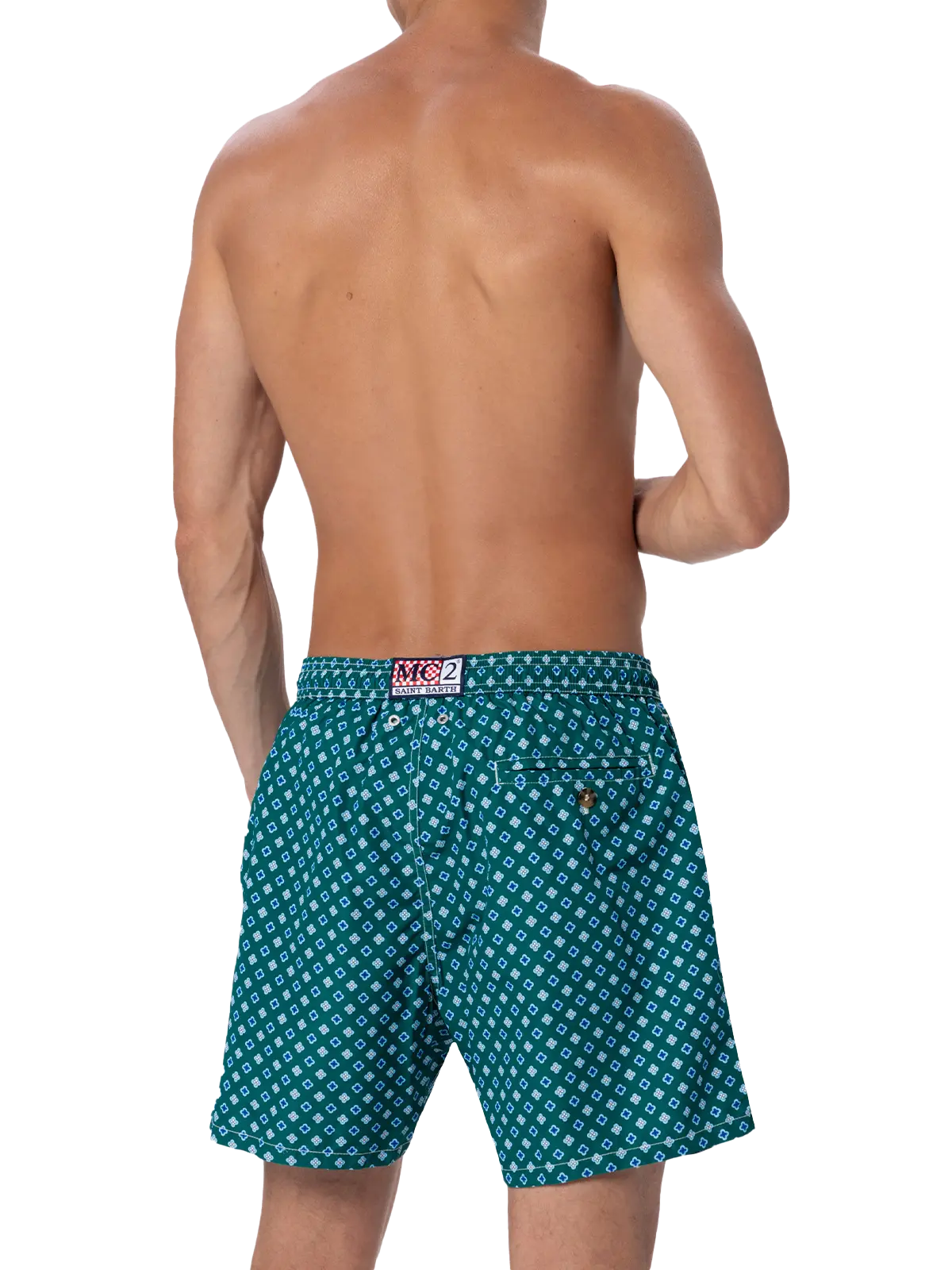 Man lightweight fabric swim-shorts Lighting Micro Fantasy with tie print - MC2 Saint Barth