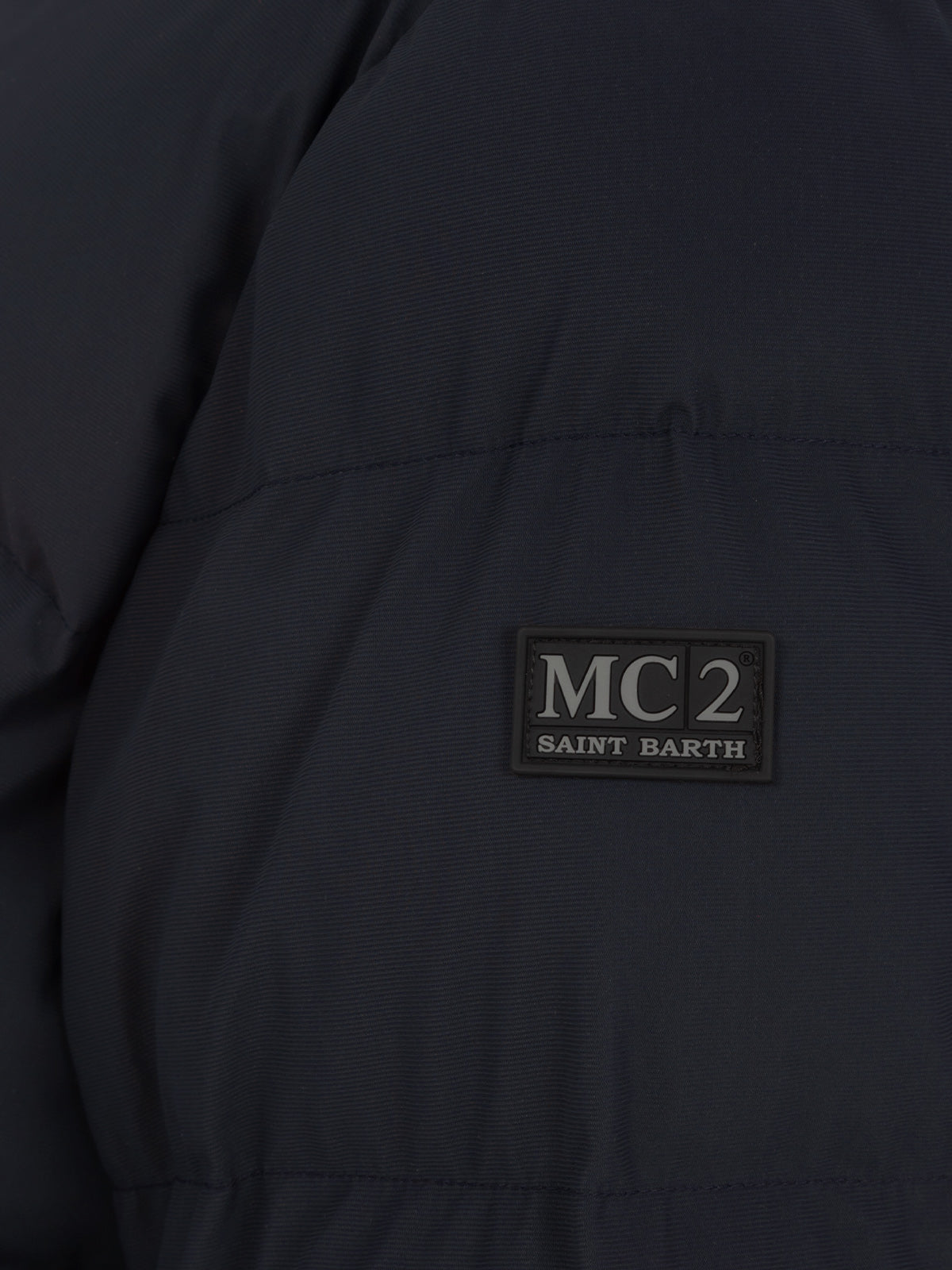 Man navy blue hooded puffer jacket Maier - MC2 Saint Barth