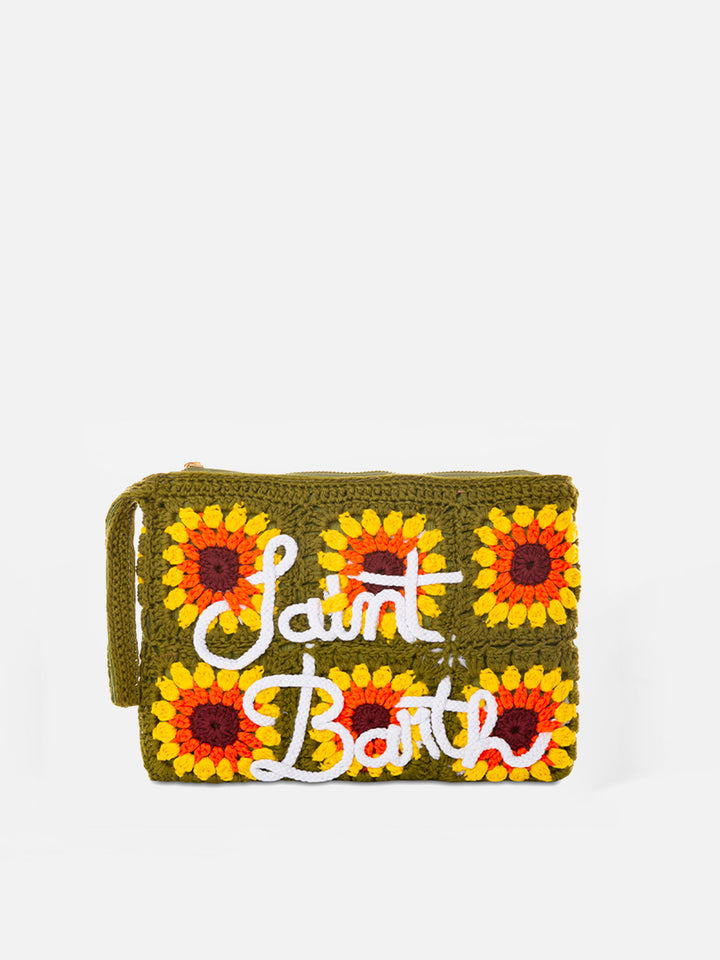 Parisienne crochet pouch bag with sunflower embroidery - MC2 Saint Barth