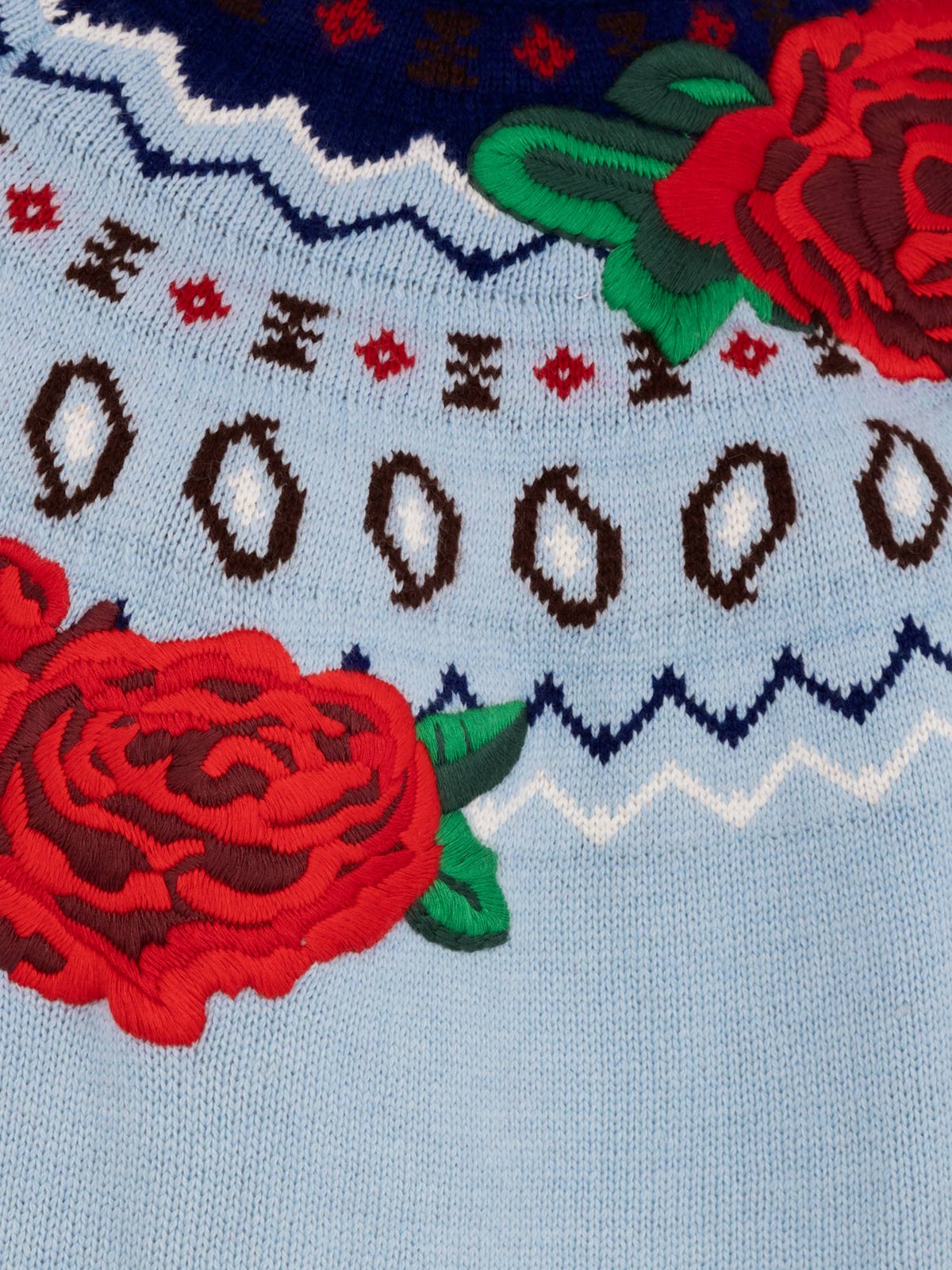 Woman cashmere blend sweater Meghan with nordic jacquard - MC2 Saint Barth