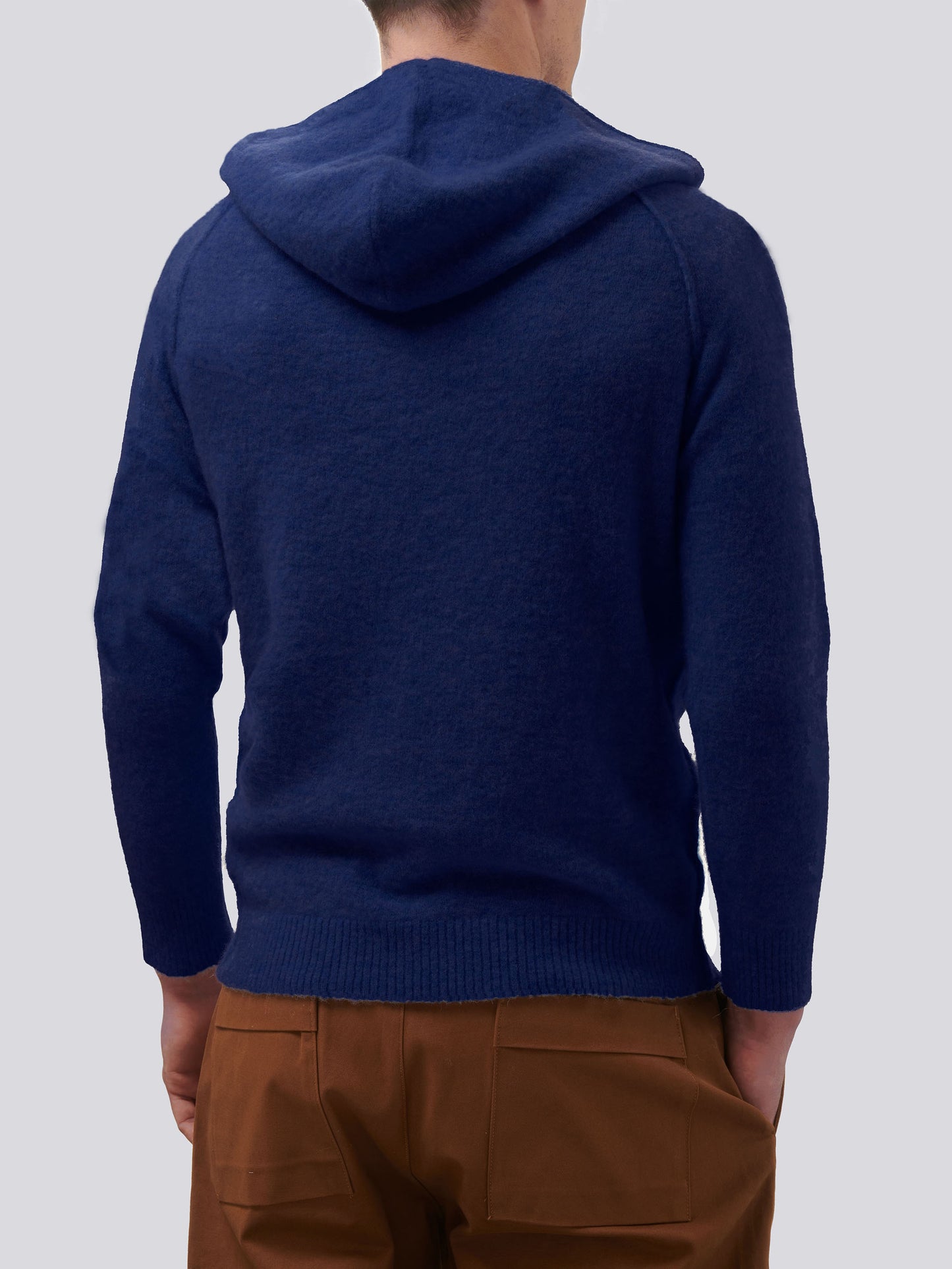 Man navy blue stretch alpaca hooded sweater Piccadilly - MC2 Saint Barth