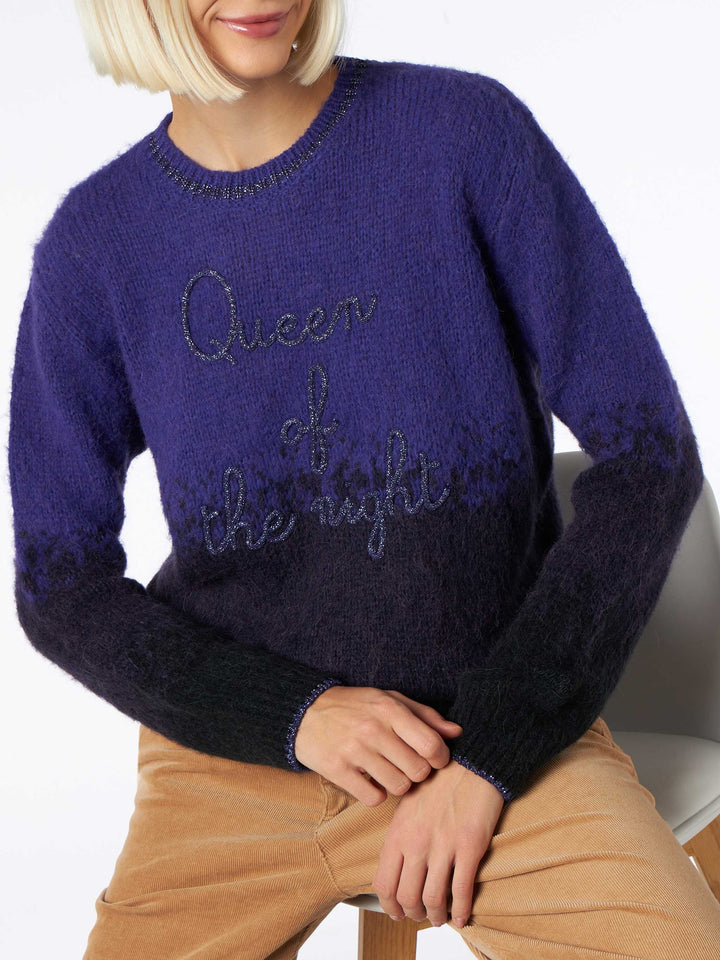 Woman crewneck soft sweater with Queen of the Night embroidery - MC2 Saint Barth
