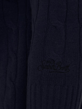 Man navy blue cashmere blend tricot sweater Regent - MC2 Saint Barth