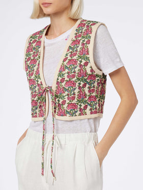 Woman embroidered padded vest - MC2 Saint Barth