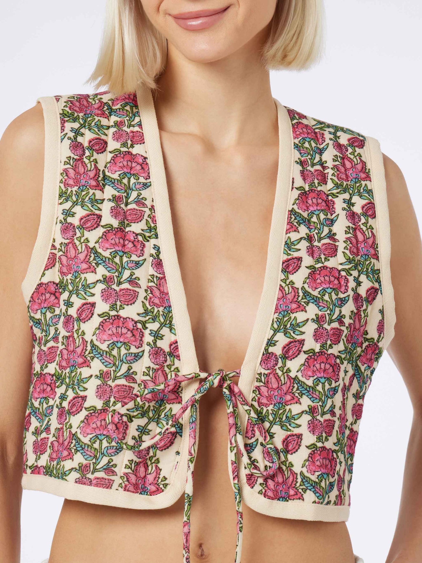 Woman embroidered padded vest - MC2 Saint Barth