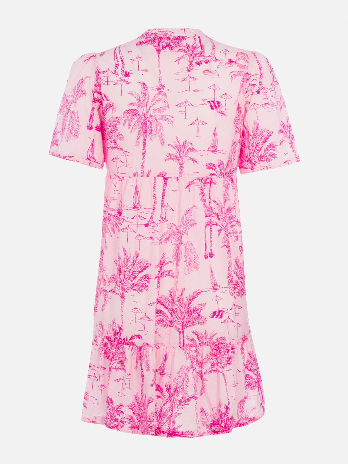 Woman cotton voile short dress Siara with toile de jouy print - MC2 Saint Barth