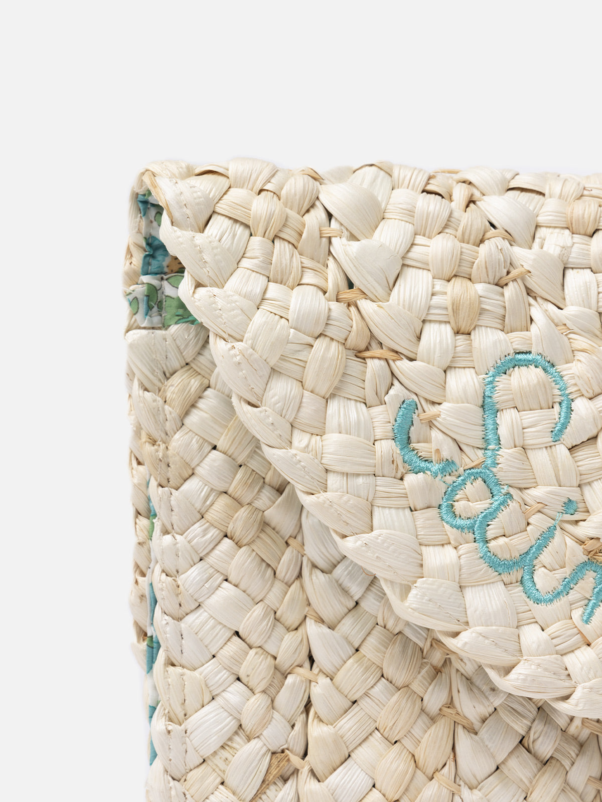 Pouch Envelope in paglia con ricamo Saint Barth