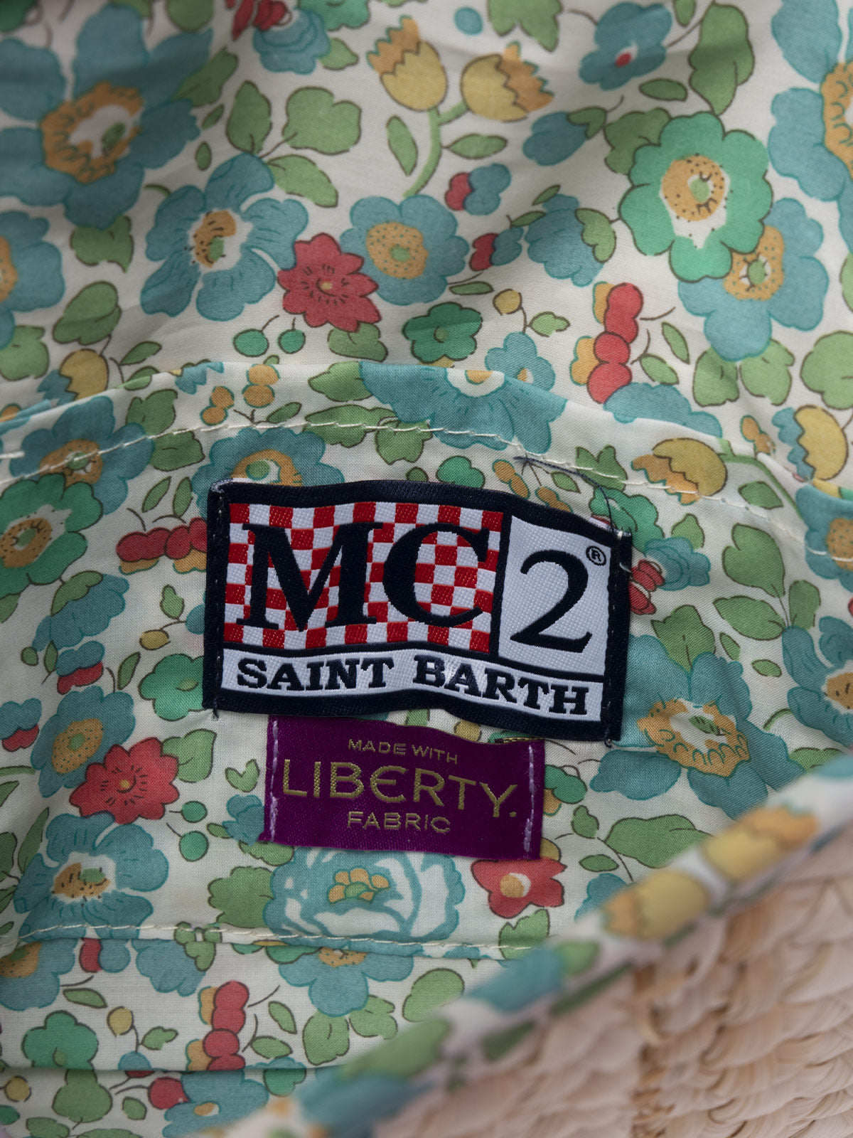 Pouch Envelope in paglia con ricamo Saint Barth