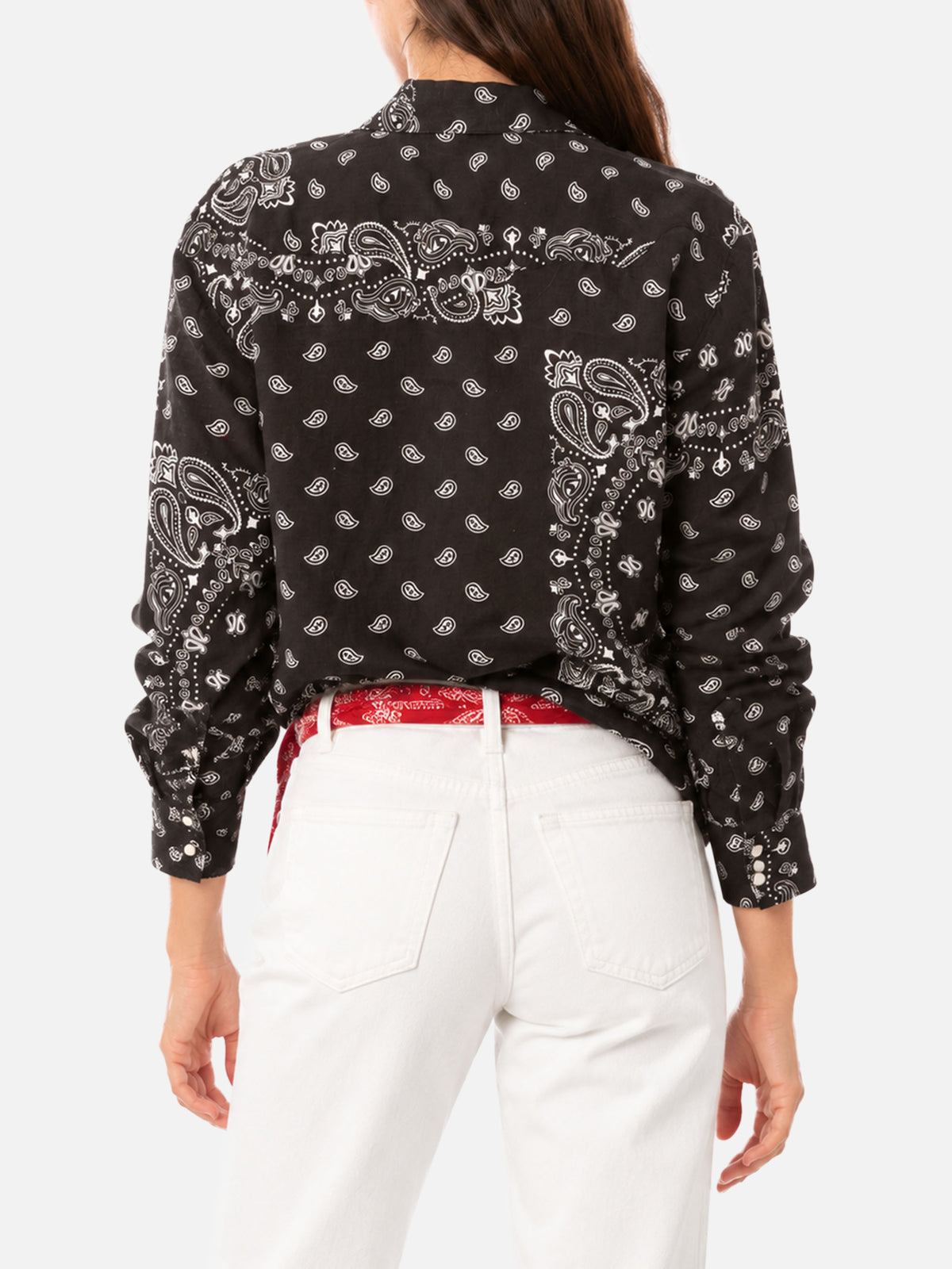 Camisa de lino negro Alodie Tex