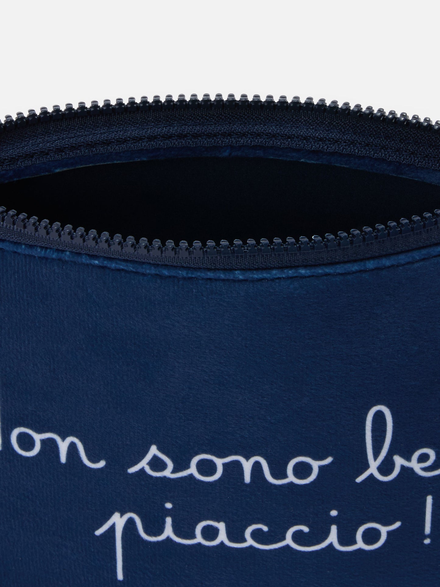 Pochette in lana Aline con stampa Non sono bello, piaccio! | VACANZE DI NATALE EDIZIONE SPECIALE