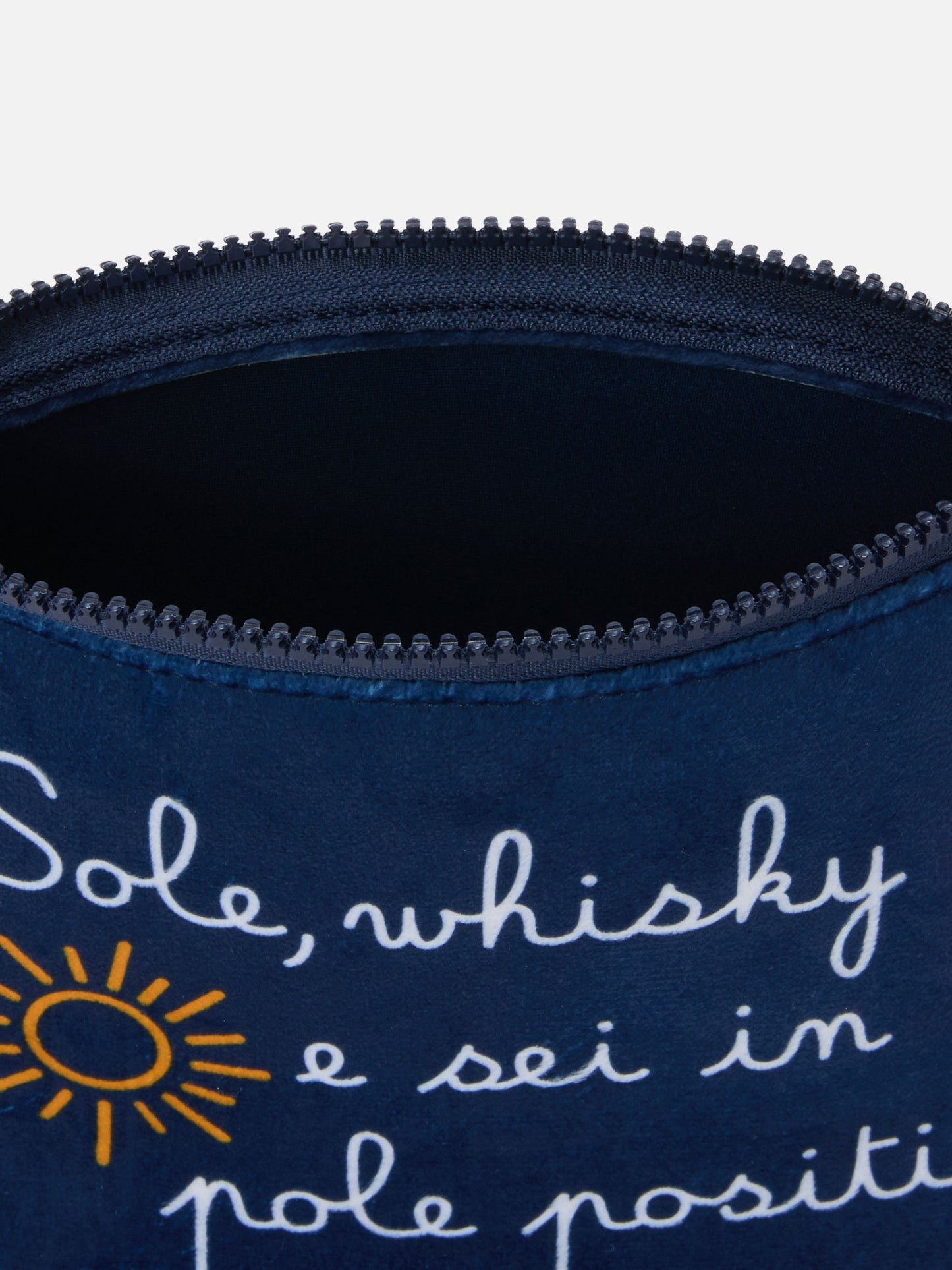 Pochette in lana Aline con stampa Sole, whisky... | VACANZE DI NATALE EDIZIONE SPECIALE