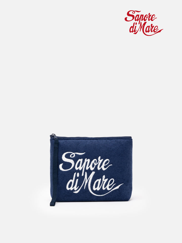 Aline navy blue embossed terry pochette | SAPORE DI MARE SPECIAL EDITION
