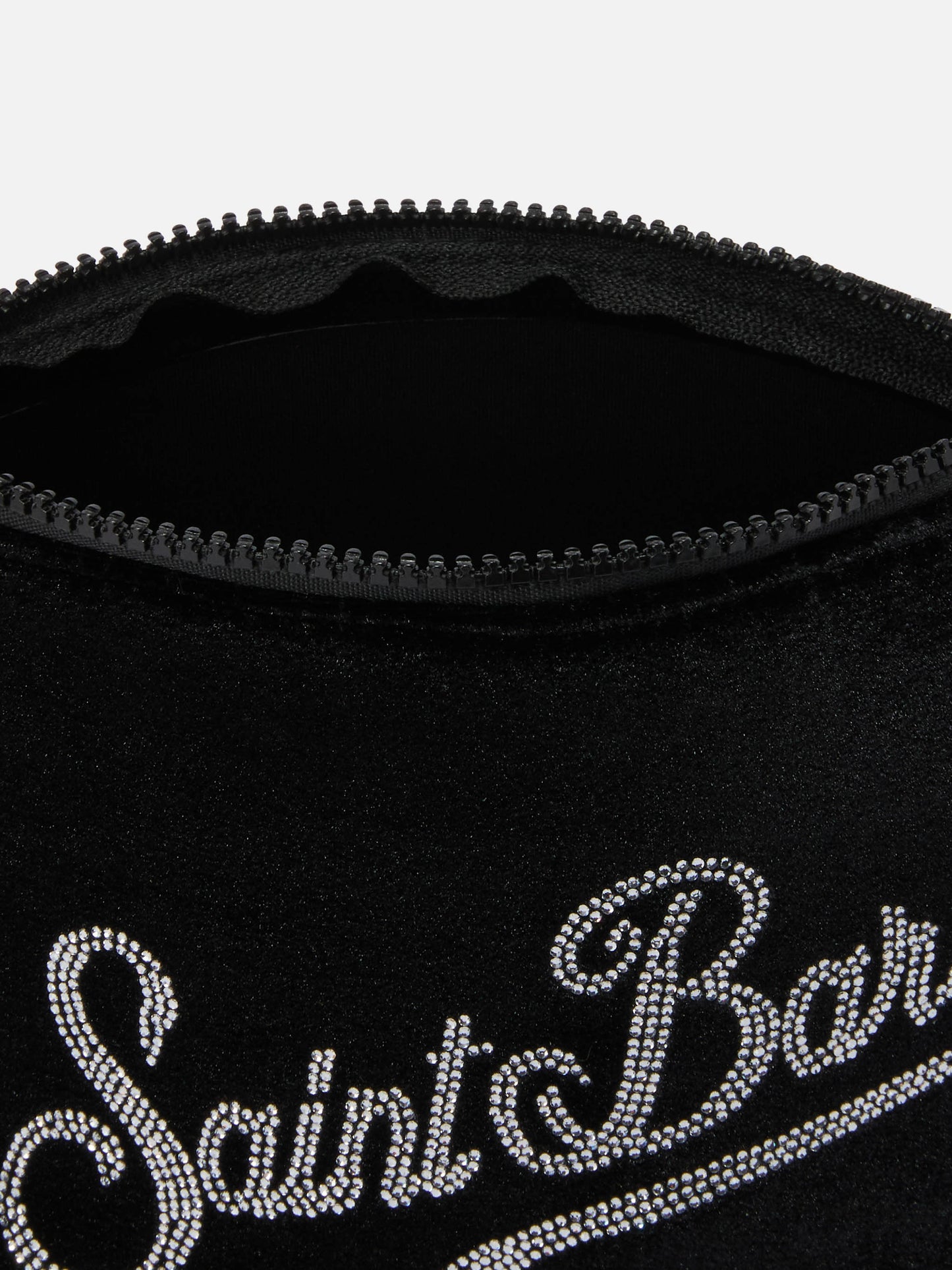 Pochette Aline Velvet in velluto nero e strass