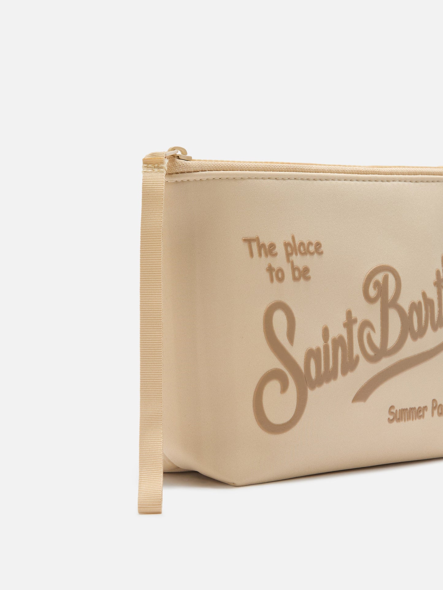 Pochette Aline de scuba en beige liso