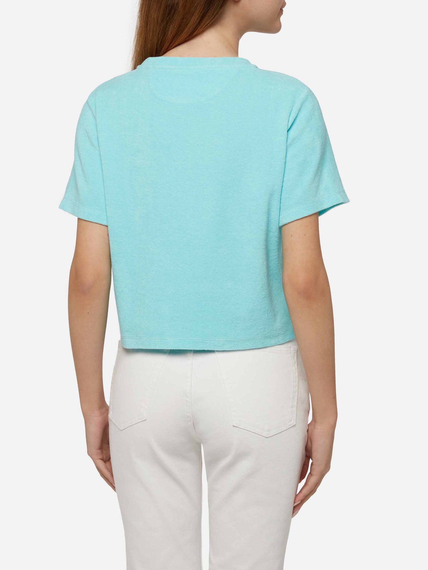 Water green terry cotton t-shirt Aleja - MC2 Saint Barth
