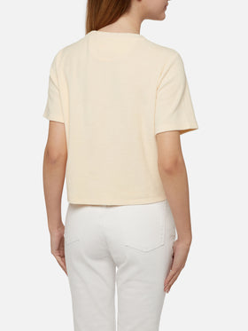 Beige terry cotton t-shirt Aleja - MC2 Saint Barth
