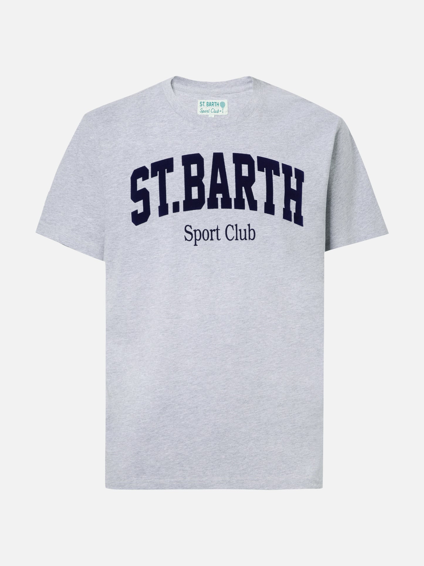 Arnott cotton T-shirt in blue with St. Barth Sport Club flock print