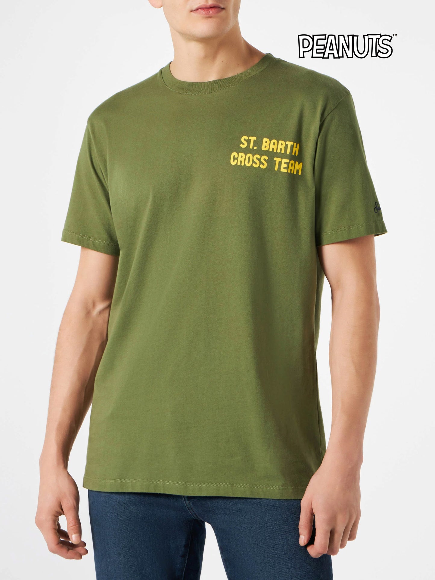T-shirt da uomo verde con stampa Snoopy | EDIZIONE SPECIALE PEANUTS™