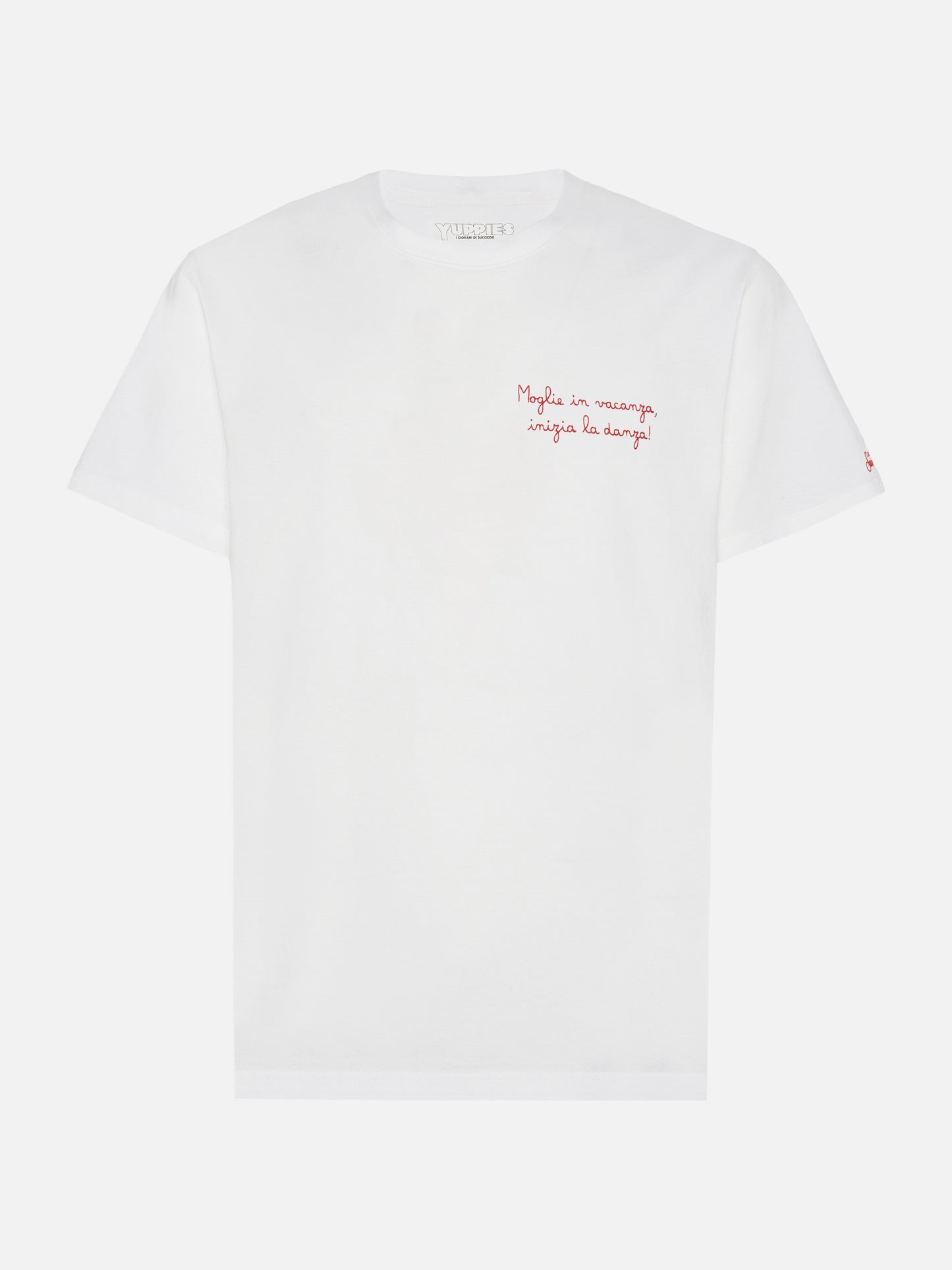 Camiseta de algodón Arnott con bordado Moglie in vacanza... | YUPPIES SPECIAL EDITION