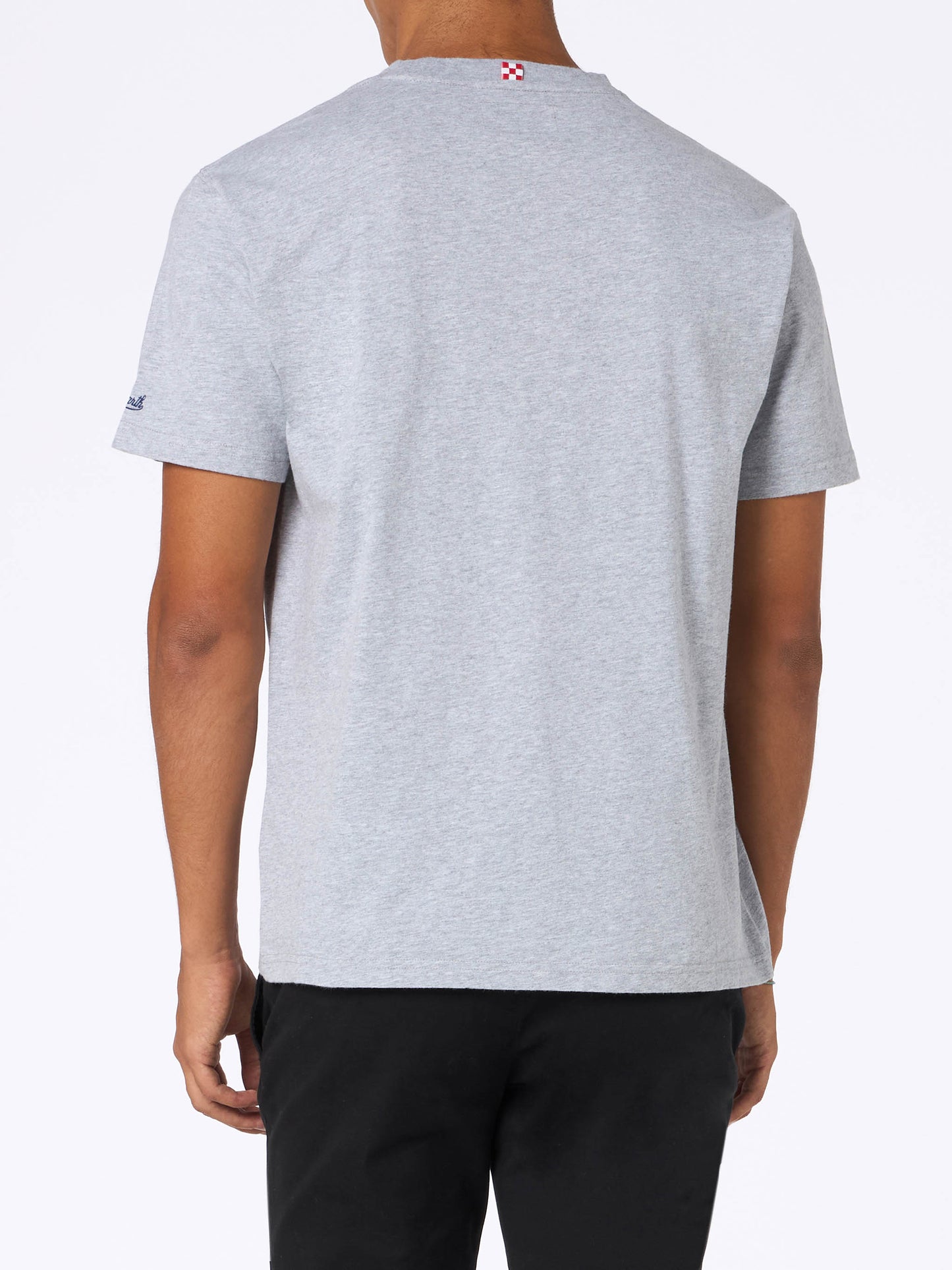 Man heavy cotton t-shirt Arnott with Col ghiaccio ci faccio lo Spritz embroidery | INSULTI LUMINOSI SPECIAL EDITION - MC2 Saint Barth