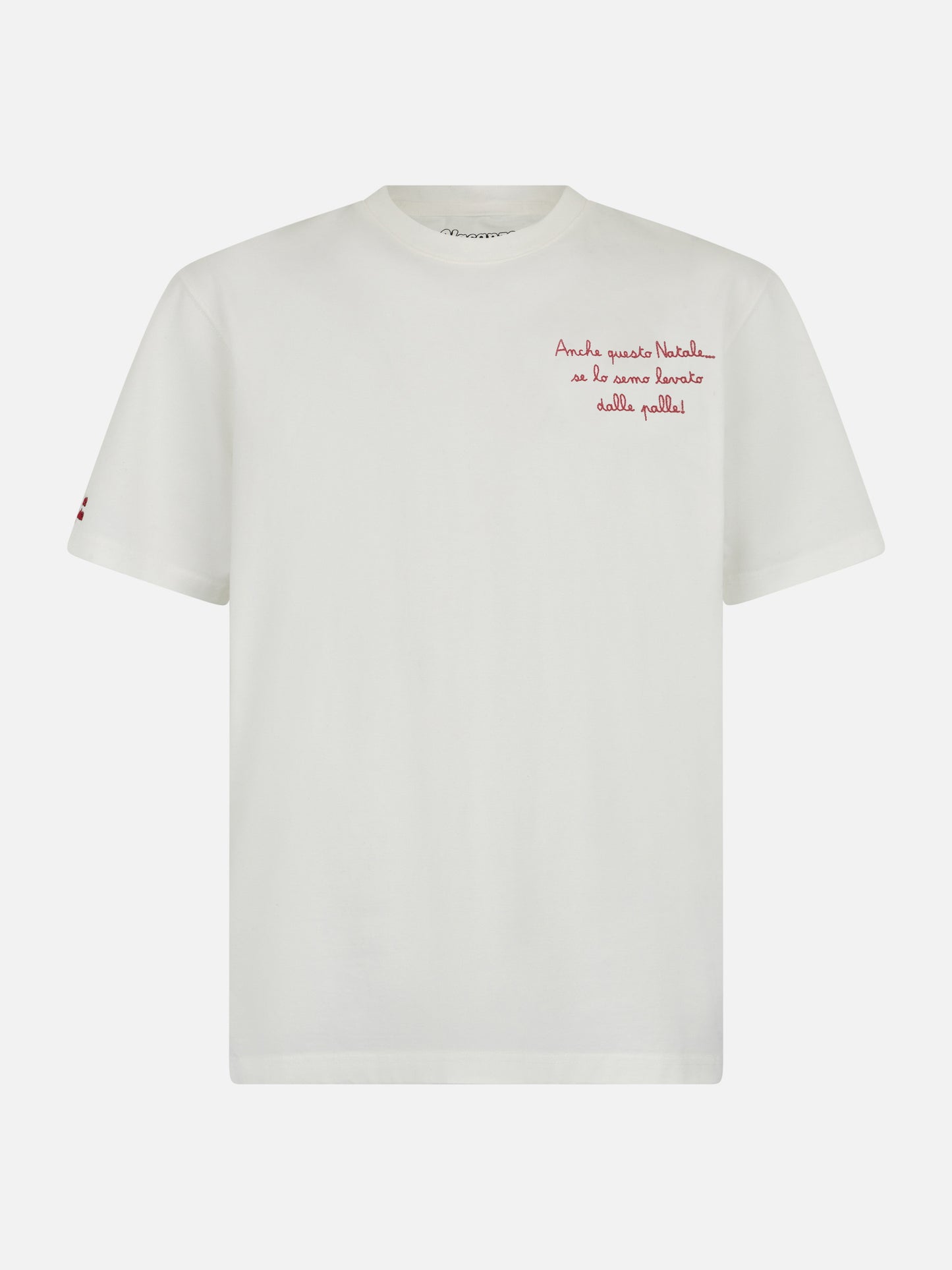 Man heavy cotton t-shirt Arnott with Anche questo Natale... embroidery | VACANZE DI NATALE SPECIAL EDITION - MC2 Saint Barth