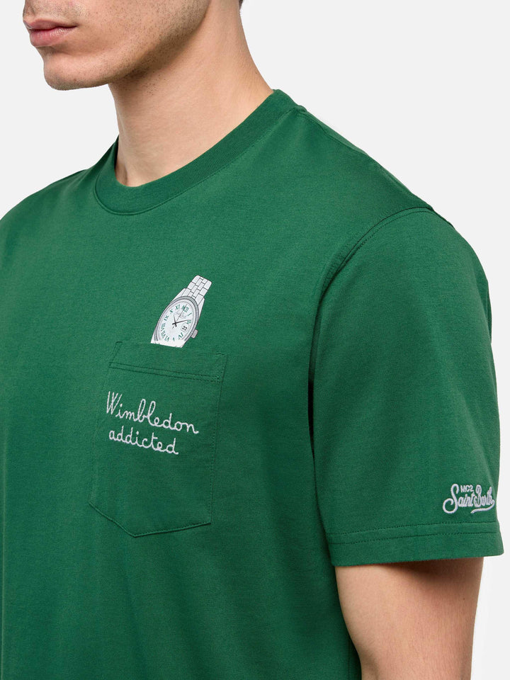 Cotton t-shirt Austin with embroidery and watch print