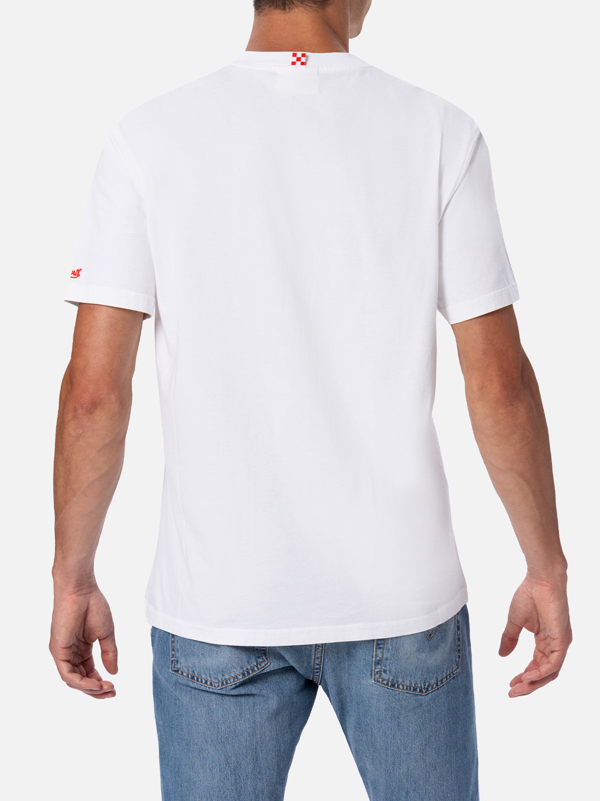 Cotton t-shirt Austin with embroidery and watch print - MC2 Saint Barth