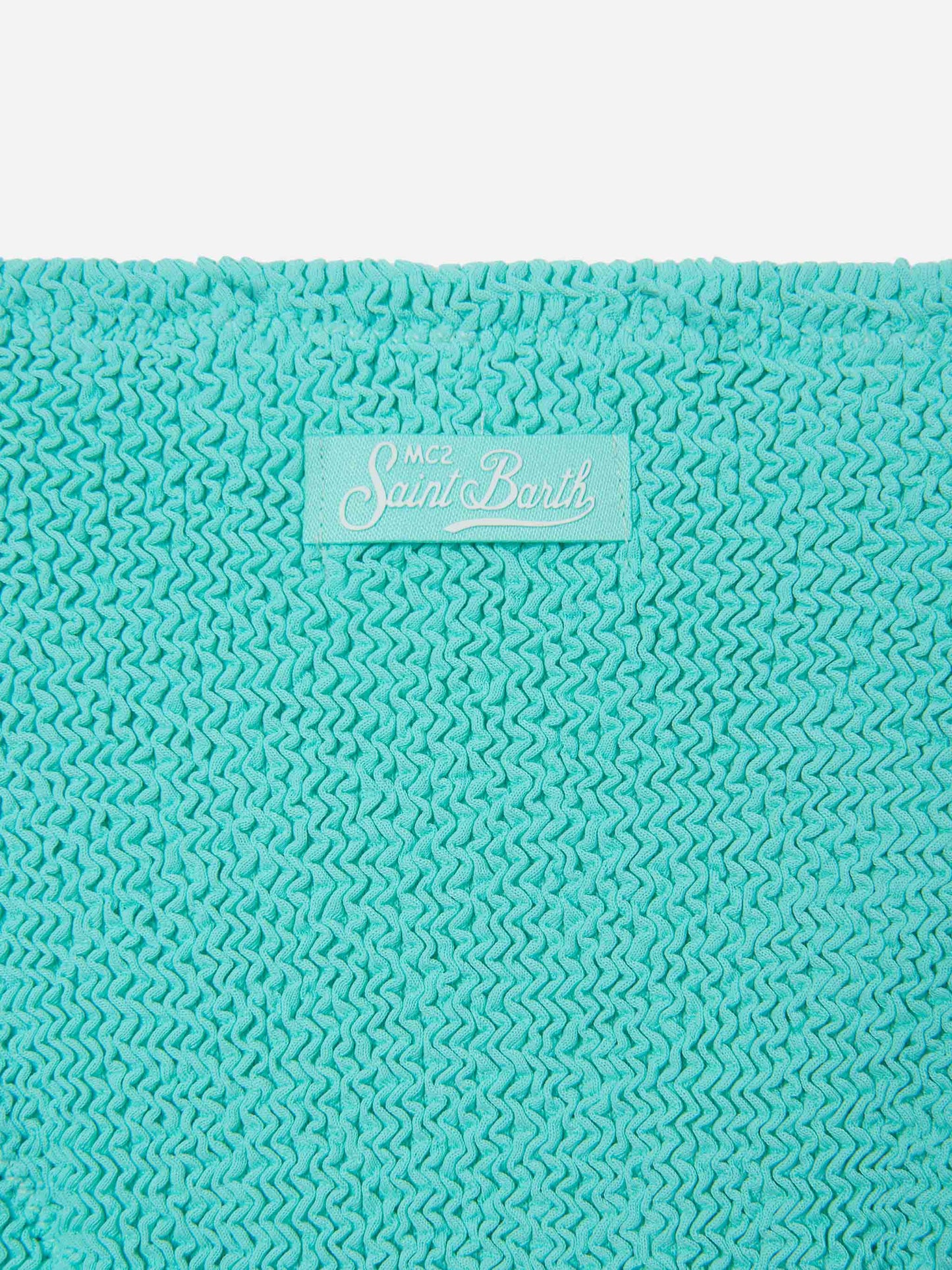 Bikini Baker in tessuto crinkle verde aqua