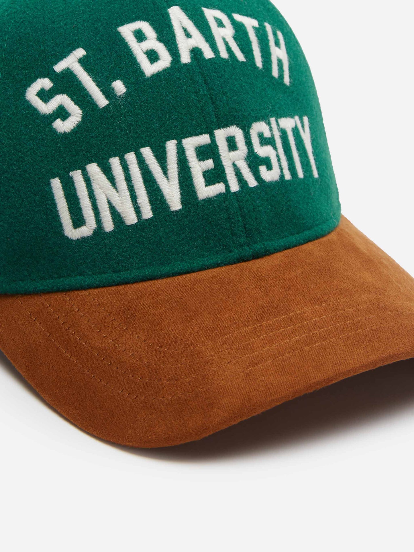 Green felt Baseball cap with St. Barth University embroidery - MC2 Saint Barth