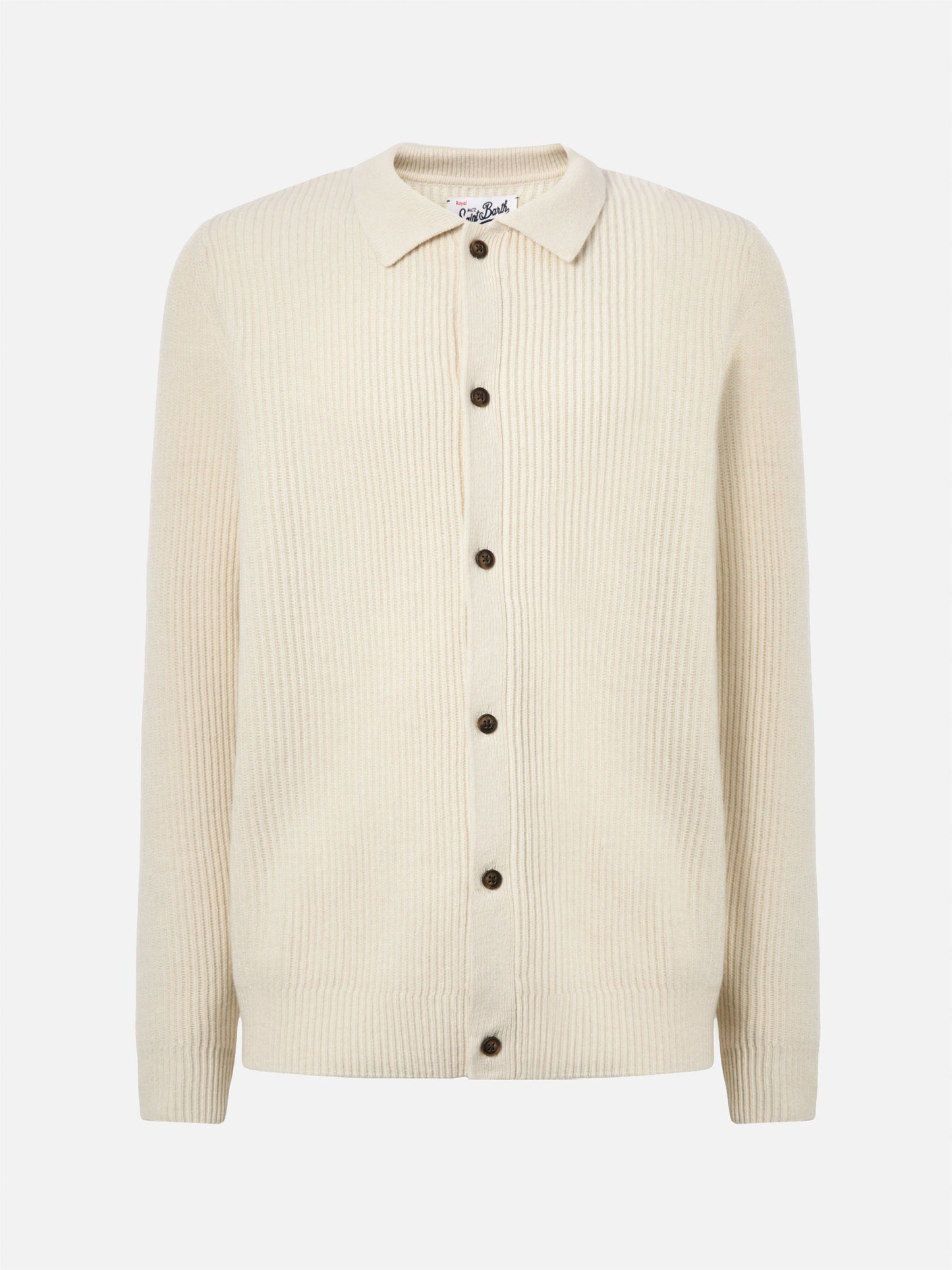 Cardigan Bolton bianco in pura lana