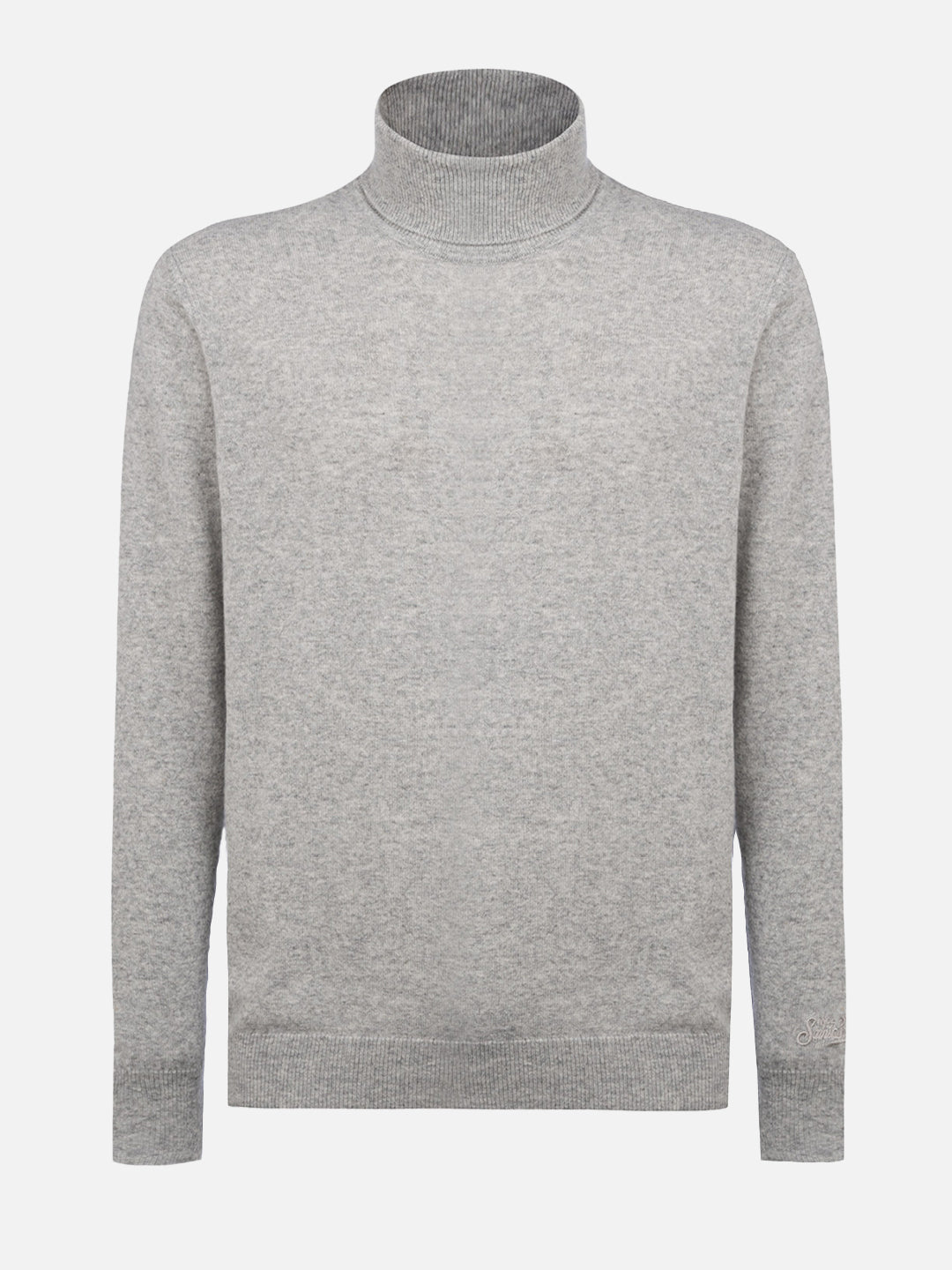 Man mélange grey blended cashmere turtleneck sweater Bond - MC2 Saint Barth