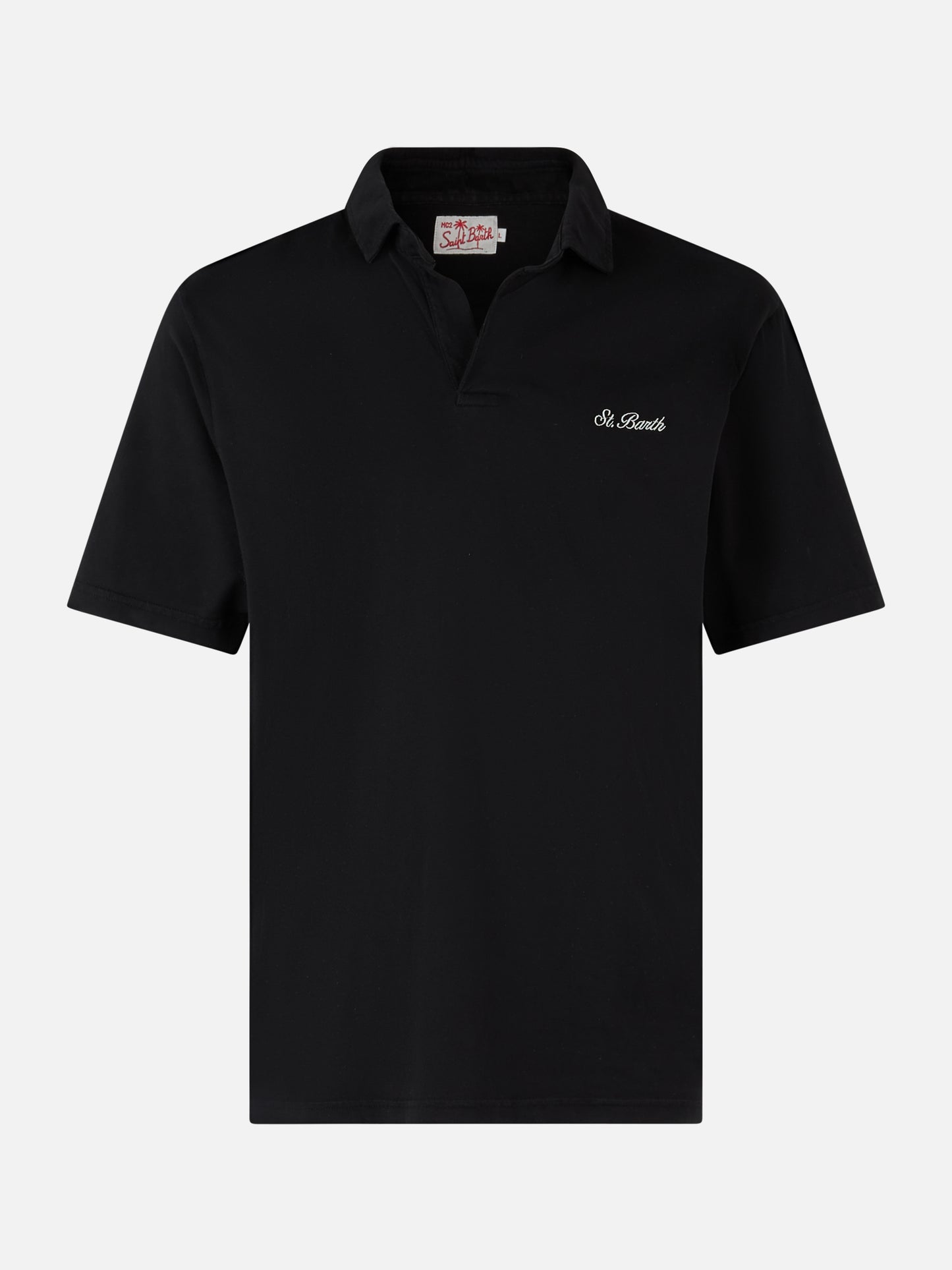 Man black cotton jersey polo shirt Brighton - MC2 Saint Barth