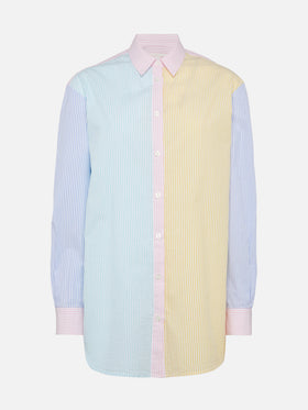 Brigitte Seersucker-Hemd mit Streifendruck und Saint Barth-Stickerei