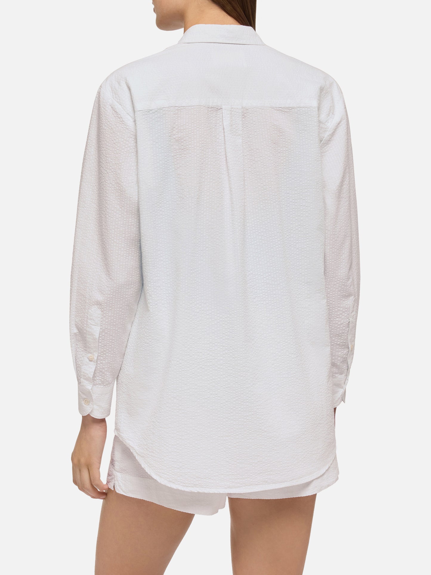 Brigitte white seersucker shirt with Saint Barth embroidery - MC2 Saint Barth