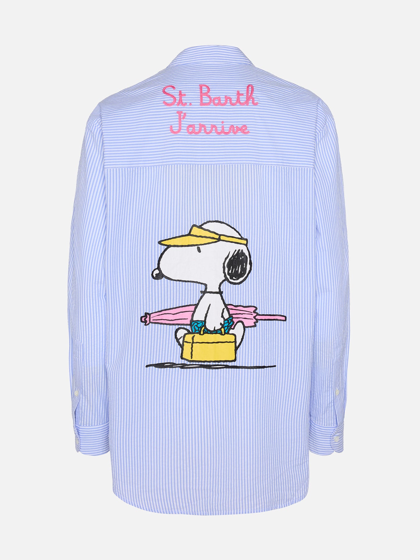 Brigitte striped seersucker shirt with Snoopy print