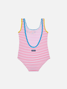 Girl one piece swimsuit with embroidery - MC2 Saint Barth