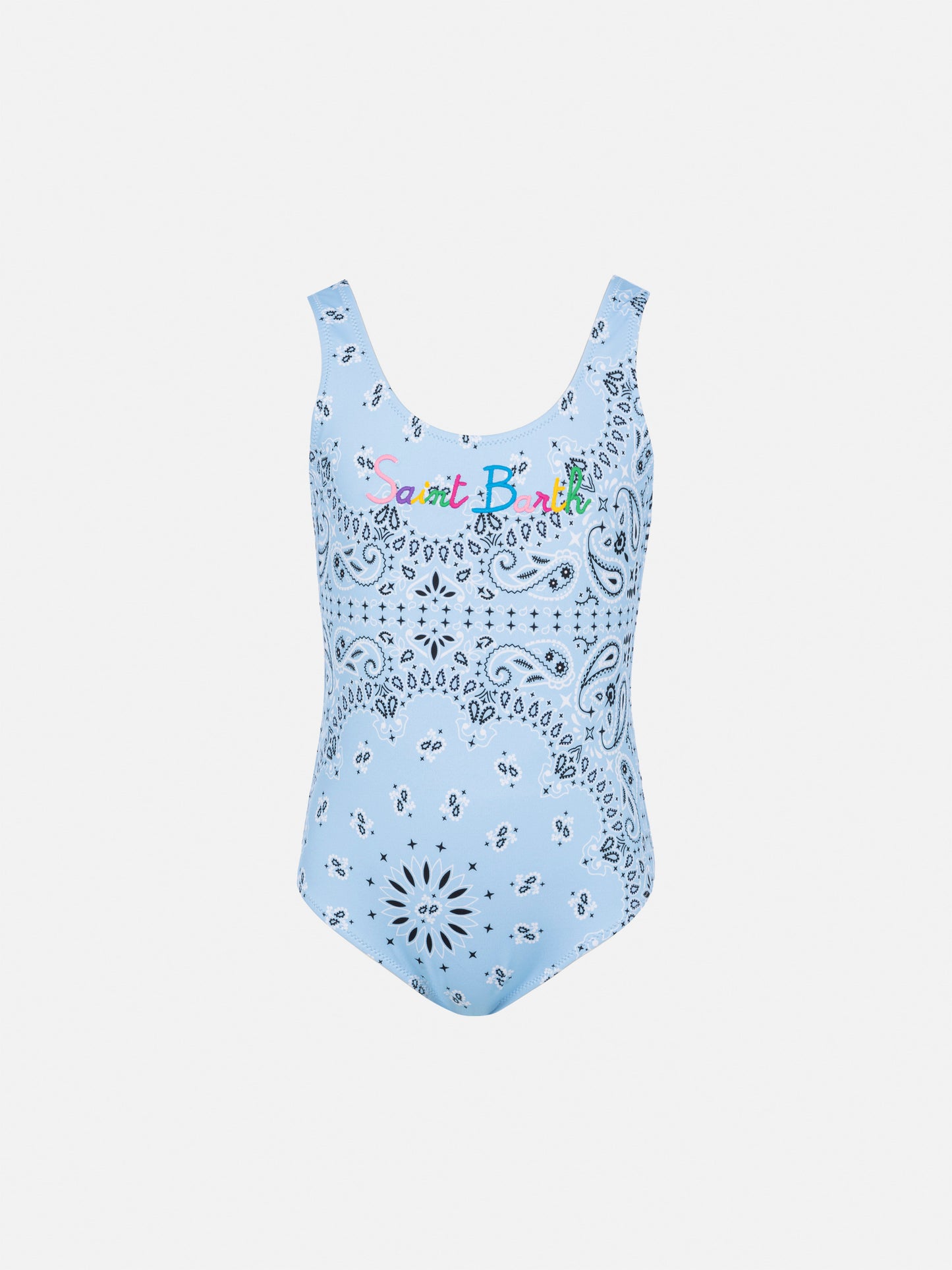 Cara Einteiler Badeanzug mit hellblauem Bandanna-Print