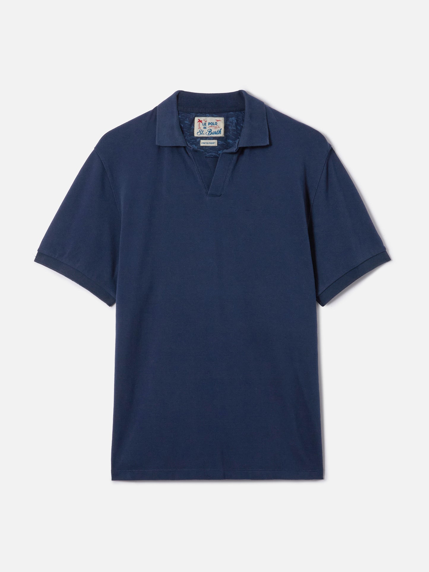 Polo Charles blu navy in piquet di cotone tinta unita