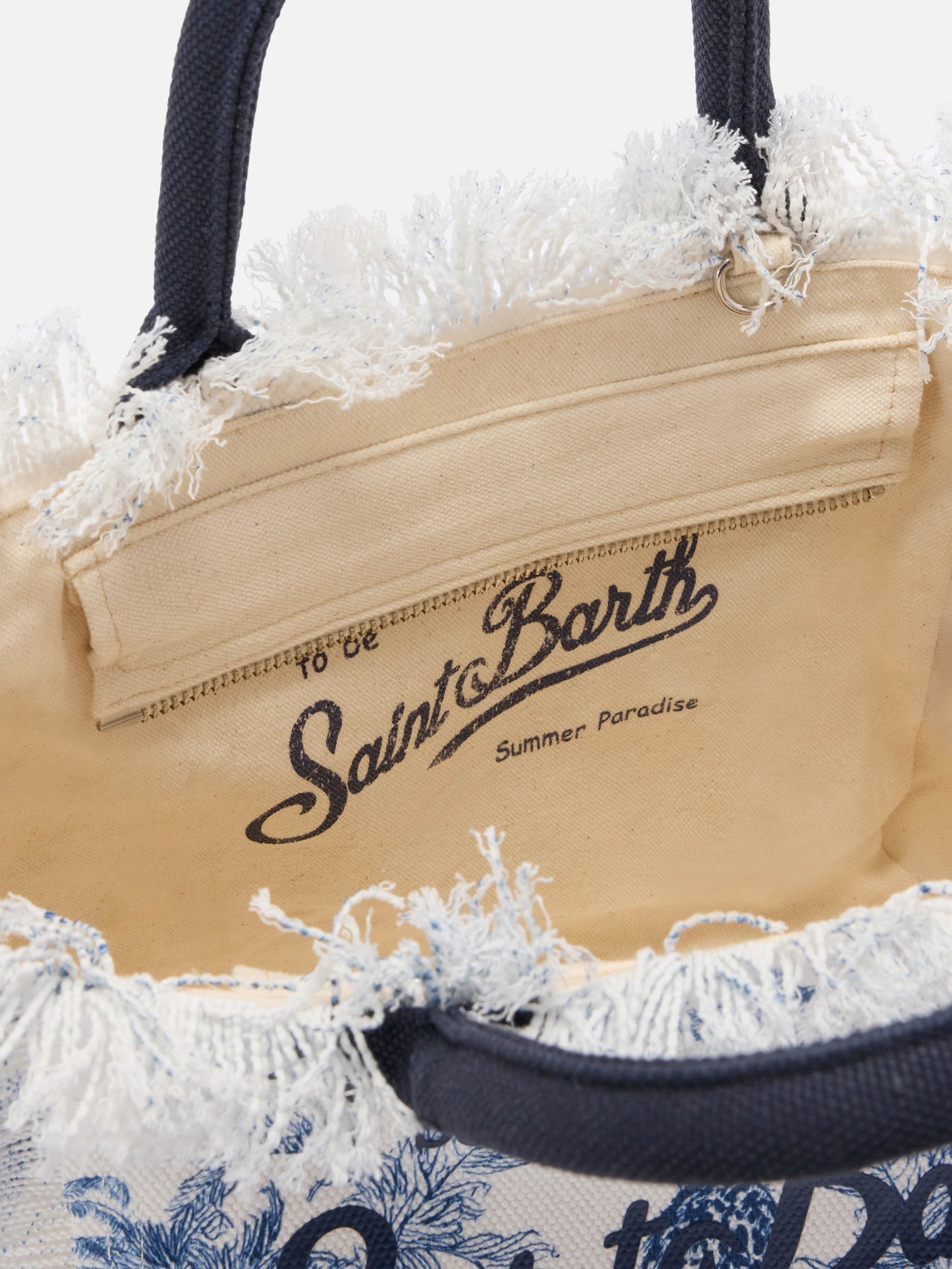 Sac Colette en toile avec imprimé toile de Jouy bleu